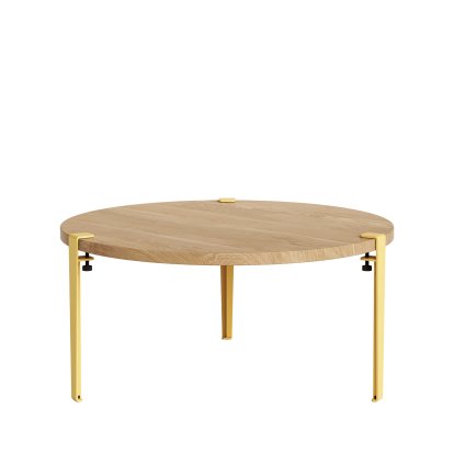 Table basse Brooklyn Tiptoe, Finition chêne, Jaune brioche