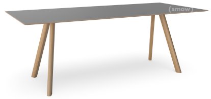 Table Copenhague CPH30, L 200 x l 90 x H 75, Chêne laqué, Linoleum gris