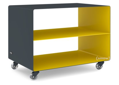 Caisson à roulettes R 103, Bicolore   , Gris anthracite (RAL 7016) - Jaune signalisation (RAL 1023), Roulettes transparentes