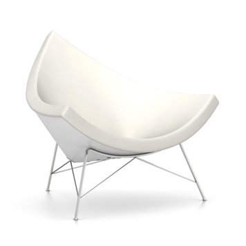 Fauteuil Coconut, Cuir (Standard), Neige