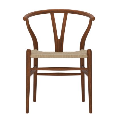 CH24 Wishbone Chair, Noyer huilé, Paillage naturel