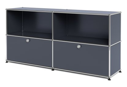 Meuble USM Haller Sideboard L avec deux portes abattantes, Anthracite RAL 7016