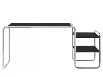 Bureau S 285/1 - S 285/2 Bauhaus, Hêtre laqué à pores ouverts noir intense, S 285/1: 2 étagères à l'extérieur, à droite