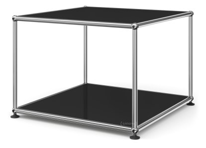 Table d'appoint 50 USM Haller, Panneaux inférieur et supérieur en métal, Noir graphite RAL 9011
