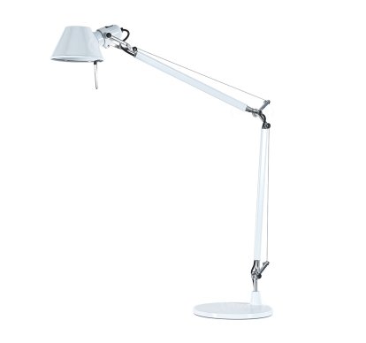 Lampe de table Tolomeo, Blanc, Avec pied, Ampoule halogene