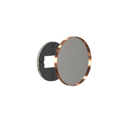 Unu Miroir avec éclairage LED rond (set), ø 40 cm, Cuivre brossé