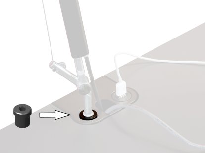 Cheville pour lampe à fixer sur table USM Haller, Pour pied d'adaptation