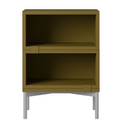 Table de chevet Stacked 1, Vert brun
