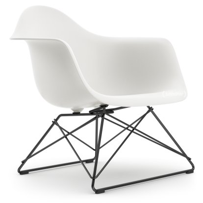 Eames Plastic Armchair RE LAR, Blanc non-RE, Sans rembourrage, Revêtement basic dark