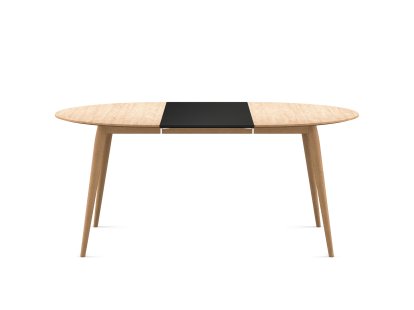 Table PLAYdinner Ronde, Chêne huilé blanc, L 120-170 cm, MDF noir