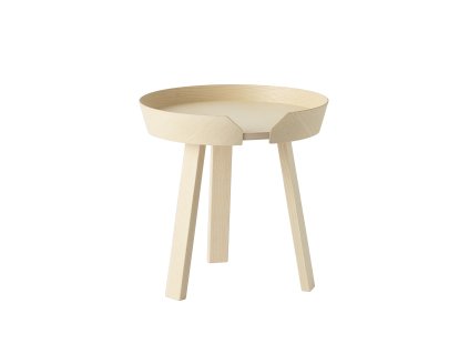 Table basse Around, Petit (H 46 x Ø 45 cm), Frêne naturel